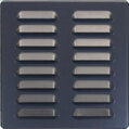 Kovová vetracia mriežka 165x165 mm ANTRACIT - RAL 7016 s protidažďovou žalúziou a PVC povrchom