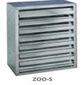 Priemyselný axiálny ventilátor ELICENT DYNAIR ZOO 63RS 0,37 kW s automatickou žaluziou, výkon 10 000 m3/h, 400V, IP54, AISI 304