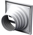 Gravitačná mriežka s kruhovým náustkom pre potrubia 100-150mm, plastová, 186x186mm