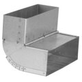 Regulovateľné Koleno na Rozvody Vzduchu 150x50 mm 45-90° z Pozinkovaného Plechu