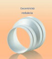 Koncentrická plastová redukcia Ø 125/130/150mm - Biely plast, kód 3128