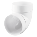 Plastové koleno 90° Ø150mm z bieleho plastu pre vzduchotechniku