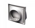 Plastová vetracia mriežka na fasádu s prírubou a spätnou klapkou 154x154mm/100mm - ABS plast, UV odolná