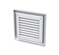 Plastová Vetracia Mriežka MV121S s Rovnými Lamely a Sieťkou proti Hmyzu, ABS Plast 186x186 mm