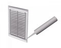 Plastová Vetracia Mriežka MV126-1S s UV Odolnosťou, Sieťkou proti Hmyzu a Rovnými Lamelami - 170x238mm