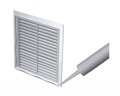 Plastová Vetracia Mriežka MV250-1S s UV Odolným ABS Materiálom a Sieťkou proti Hmyzu, 230x230mm