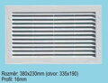 Plastová Biela Vetracia Mriežka PAR3823B so Sieťkou - ABS Materiál, Rozmery 380x230mm