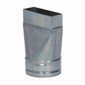 Priamy prechodový kanál pre vzduchotechniku 125mm na hranatú rúru 150x50mm, Pozinkovaný plech