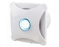 Moderný kúpeľňový ventilátor s LED podsvietením, 100 mm, IP 24, ABS plast