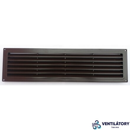 Plastové Vetracie Mriežky MV350SH s Hnedou Povrchovou Úpravou a Sieťkou Proti Hmyzu - Rozmery 100mm x 1500mm