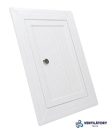 Plastové revízne dvierka ADV 475x475 mm, krycia plocha 500x500 mm, zámok na kľúč, vyberateľná dvierková časť