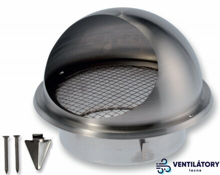 Nerezová vetracia mriežka BLR-E-RL s protidažďovým krytom, priemer 160mm, prietok 220m³/h