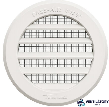 Plastová vetracia mriežka 110 mm s hmyzou sieťkou - ABS plast, biela