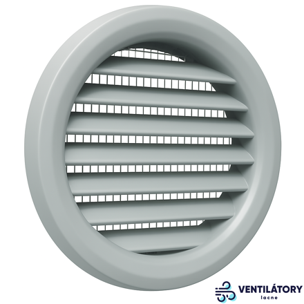 Plastová vetracia mriežka MV50/2BVS šedá s integrovanou sieťkou proti hmyzu, 47mm vnútorný rozmer, ABS plast, 2 kusy