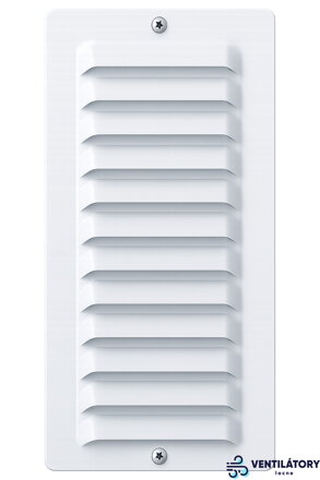 Hliníková Vetracia Mriežka s Rámčekom 140x260mm pre Potrubie 220x90mm, Biela s Proti-hmyzovou Sieťkou