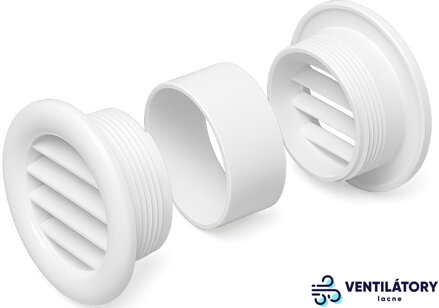 Biela Plastová Vetracia Mriežka AMV40 bez Sieťky proti Hmyzu, Obojstranná, 40mm - UV Odolný ABS Materiál