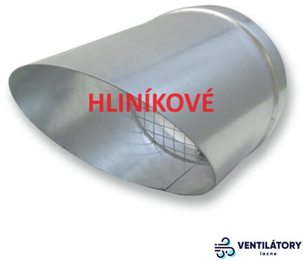 Hliníková 45-stupňová ukončovacia mriežka AL s dĺžkou 500mm a sieťkou proti vtákom