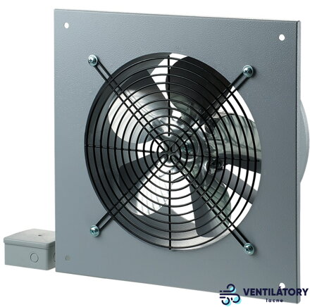 Priemyselný nástenný axiálny ventilátor Blauberg Axis-QA 250 s výkonom 1070 m³/h, priemer napojenia 262 mm, napätie 230V