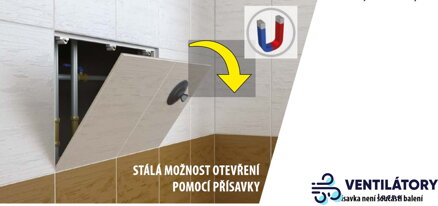 MD 200x400 Magnetické Revízne Dvierka pod Obklad z Pozinkovaného Oceľového Plechu