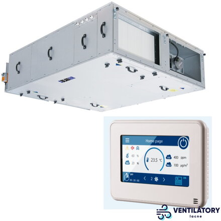 Priemyselný podstropný rekuperátor BlauAir BL 02 CFP 2500 S25 - 2500 m3/h s EC ventilátormi a riadiacou jednotkou S25