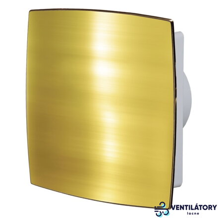 VENTS 100LDL AUTO Zlatý Lesklý Ventilátor s Automatickou Žaluziou, Guličkovým Ložiskom a Stropnou Montážou, Ø 100mm, 98m³/h