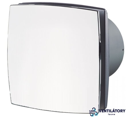 VENTS Ventilátor do kúpeľne 125LDTL TURBO Chróm lesk, Ø125mm, 209m3/h, Časový dobeh, Gulôčkové ložisko, IP34