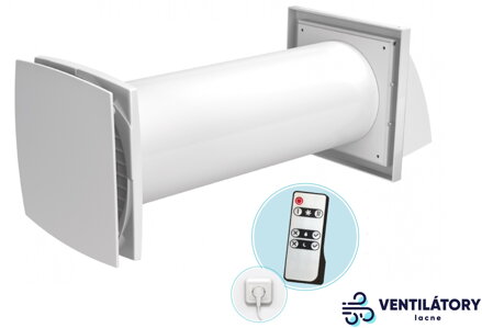 Lokálny rekuperátor VENTS Solo RA1-50-9 R V.2 ∅125mm s parovým senzorom, nočným režimom a diaľkovým ovládaním - prietok vzduchu 50m³/h