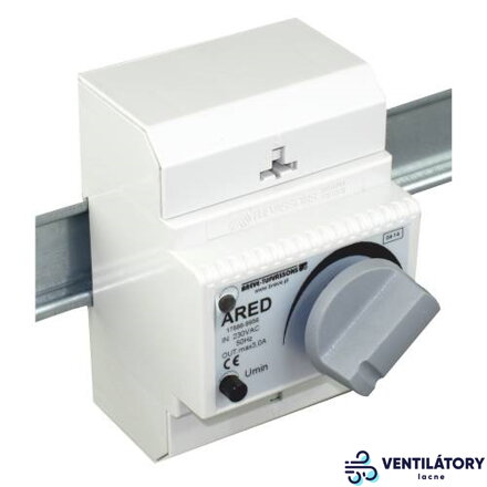 ARED 3.0 - 3 Ampérový 230V Elektronický Regulátor Otáčok Ventilátora na DIN Lištu s Nastavením Minimálnej Rýchlosti a LED Indikátorom