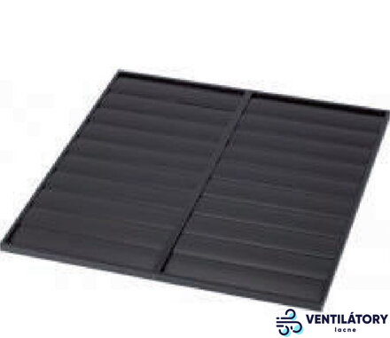 Gravitačná vetracia mriežka 840x840 mm, RAL7015 Sivá/Antracit s hliníkovým rámom a PVC lamelami