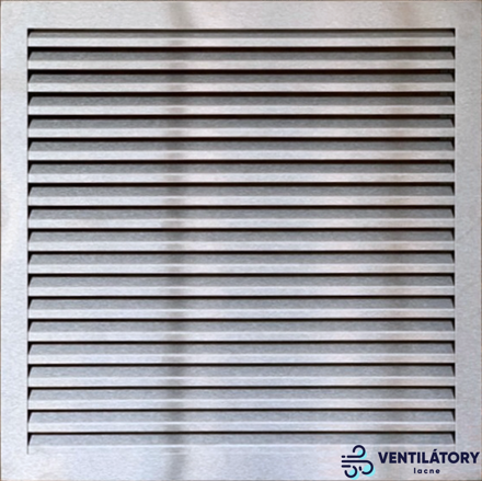 Hliníková vetracia mriežka VZ 700x700 mm Natur s pevnými lamelami a zabudovacím rámčekom