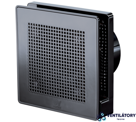 Vortice ME 100/4" LL T Punto Evo PREMIUM Axiálny Ventilátor s Časovým Dobehom, Oneskorovačom a Spätnou Klapkou, Čierna, IP45, 65-95 m3/h Prietok
