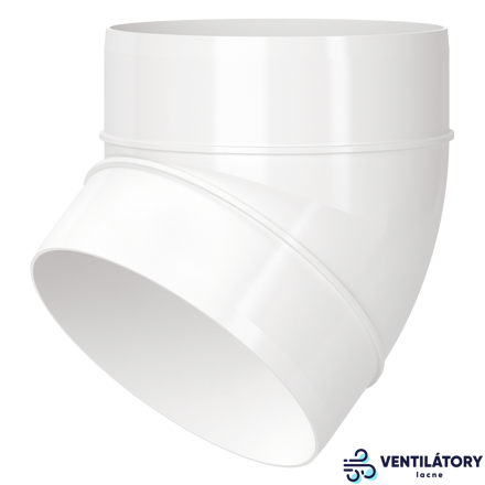 Plastové Koleno 45° Ø125mm pre Vzduchotechnické Systémy