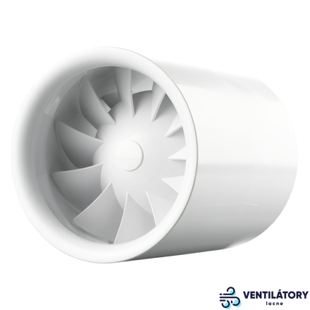 Vents 125T Quiet Line - Potrubný Ventilátor s Časovým Dobehom, Výkonom 197 m3/h, Priemerom 125 mm a Hlučnosťou 32 dB(A), Ochrana IPX4