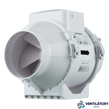 Axiálny odsávací ventilátor VENTS TT 100 - dvojrýchlostný, priemer 100mm, výkon 145-187 m3/h, napätie 230V, IP X4