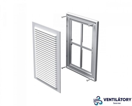 Plastová vetracia mriežka MV125S 182x251mm s UV ochranou a sieťkou proti hmyzu