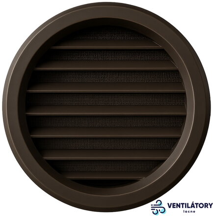 Hnedá plastová vetracia mriežka 47mm s sieťkou proti hmyzu - 2 kusy, ABS plast