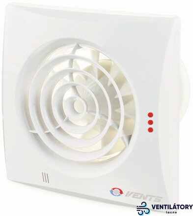 Dvojrýchlostný Ventilátor VENTS 150 QUIET s Guličkovým Ložiskom a Membránovou Spätnou Klapkou - 315m3/h, Ø150mm, Stropná a Nástenná Montáž