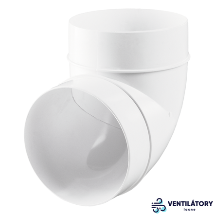 Plastové Koleno 90° Ø125mm, Kód 222-KO125-23/90 na Pripojenie Vzduchových Potrubí