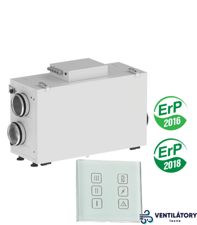 Rekuperačná jednotka VENTS VUT 300 H2 MINI EC A14 s výkonom 300 m³/h, EC motory a doskový výmenník tepla