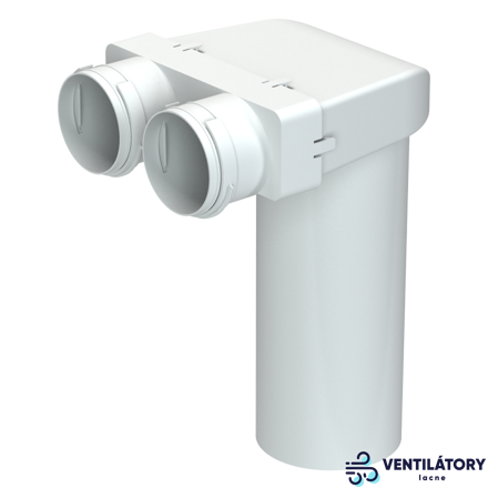 Blauberg RPZ 125 / 75x2 / DN75 - Okrúhly plastový adaptér na strop alebo stenu pre ventilačné systémy
