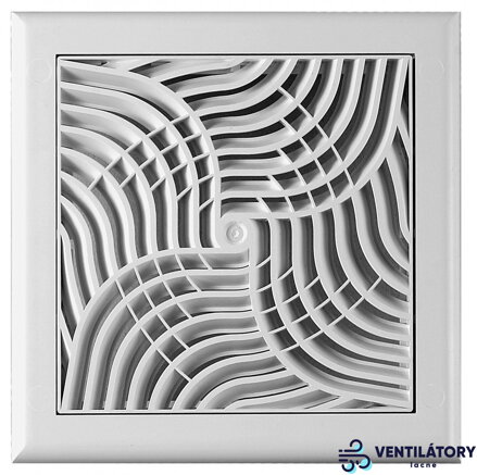 Biela Vetracia Mriežka 190x190 mm s Prírubou a Sieťkou proti Hmyzu, ABS Plast, 100 mm
