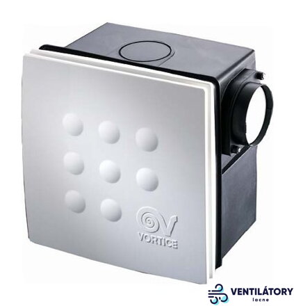 Radiálny Ventilátor VORTICE QUADRO MICRO 100 I HCS s Parovým Senzorom a Časovačom - Výkon 75/110 m3/h, Zápustný Dizajn, Filter a Spätná Klapka