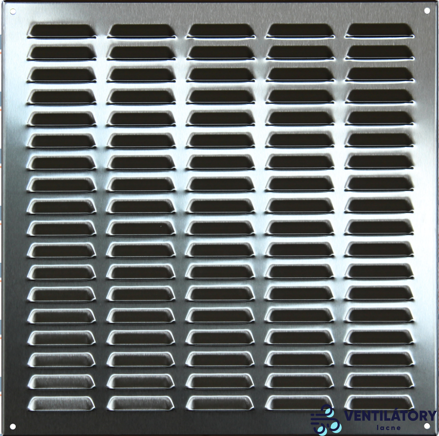 Nerezová vetracia mriežka MV-N 600x600mm s brúseným povrchom AISI 304, protidažďová žalúzia