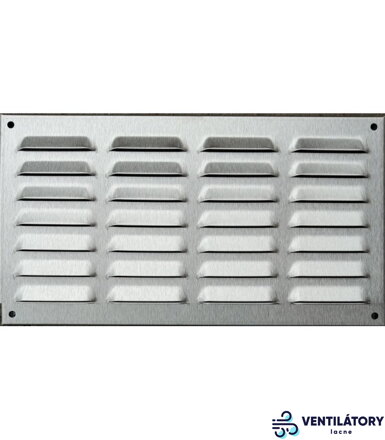 Vetracia nerezová mriežka MV-N 340x190mm s brúseným povrchom, nerezový plech AISI 304
