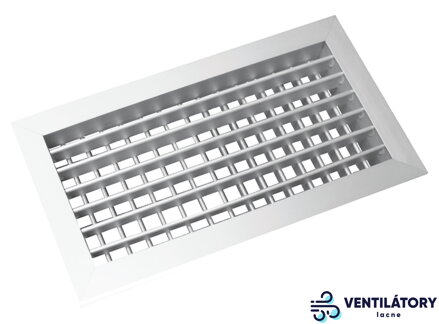 AHVN-W Biela Hliníková Nástenná Vetracia Mriežka s Nastaviteľnými Lamelami - Rozmery 800x400 mm