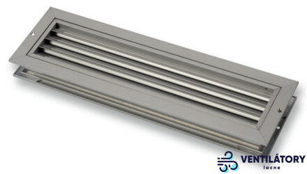 DRR - Obojstranná hliníková vetracia mriežka 400x160mm - pre prúdenie vzduchu medzi miestnosťami