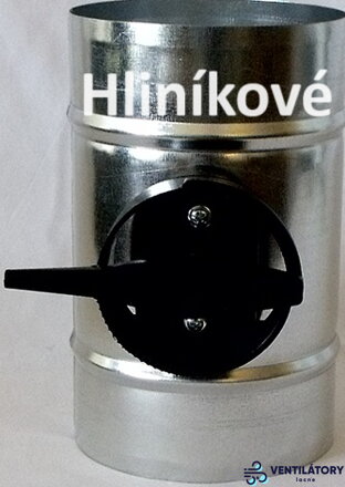 Hliníková vzduchotechnická klapka HK-200mm s nastaviteľným uhlom zatvárania, materiál AL99,5%