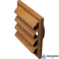 Gravitačná ventilačná mriežka MV100VJ buk s prírubou 100mm - plastová, 154x154mm
