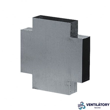Krížový kanál 150x50mm z pozinkovaného plechu na prívod vzduchu ku krbu