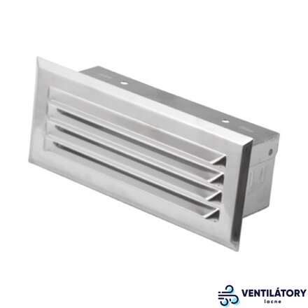 Nerezová Vetracia Mriežka 150x50 mm s Protidažďovými Lamely
